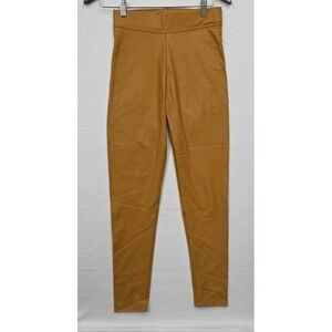 C-Mode Faux Leather Liquid Leggings Womens S NWOT Bronze Color